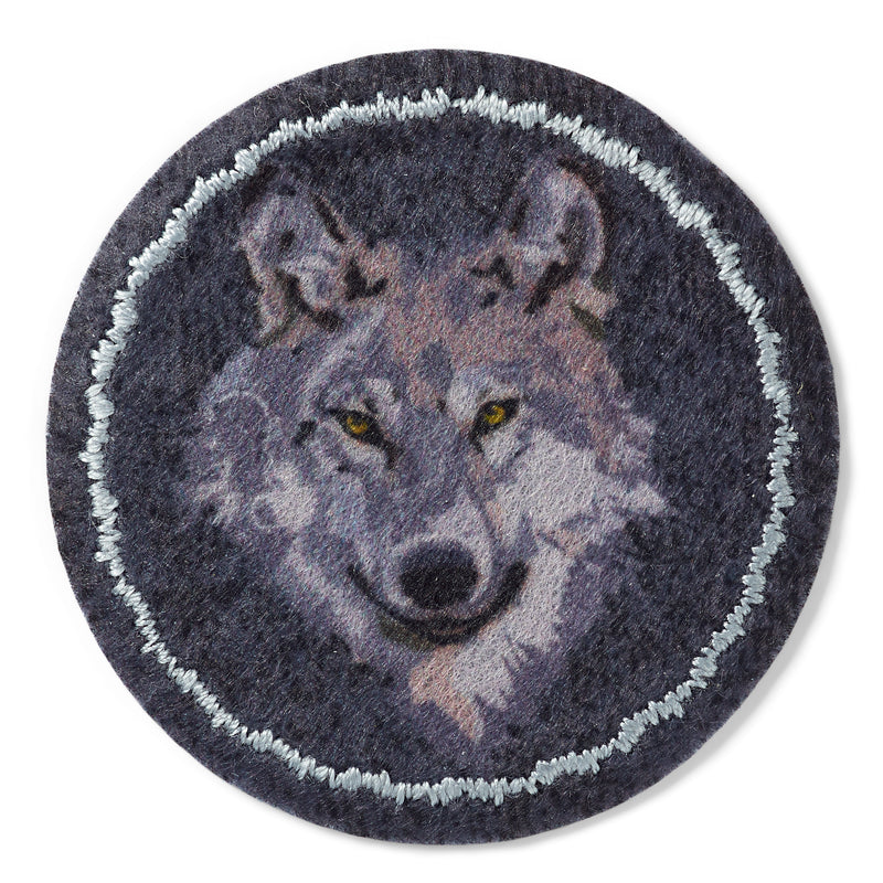 Applikationen - Tiermotive - aufbügelbar Patch Wolf anthrazit/grau