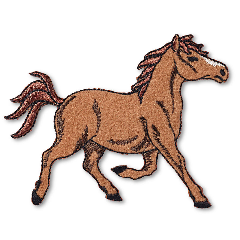 Applikationen - Tiermotive - aufbügelbar Pferd rennend ca. 5,0x5,0 cm braun