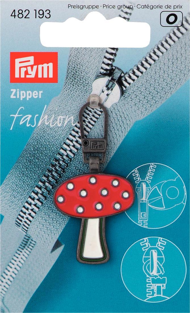 Fashion-Zipper für Kinder Pilz rot/weiß