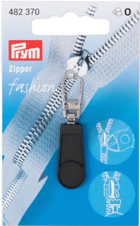 Fashion-Zipper Gummi schwarz