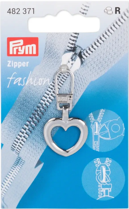 Fashion-Zipper Herz silberfarbig