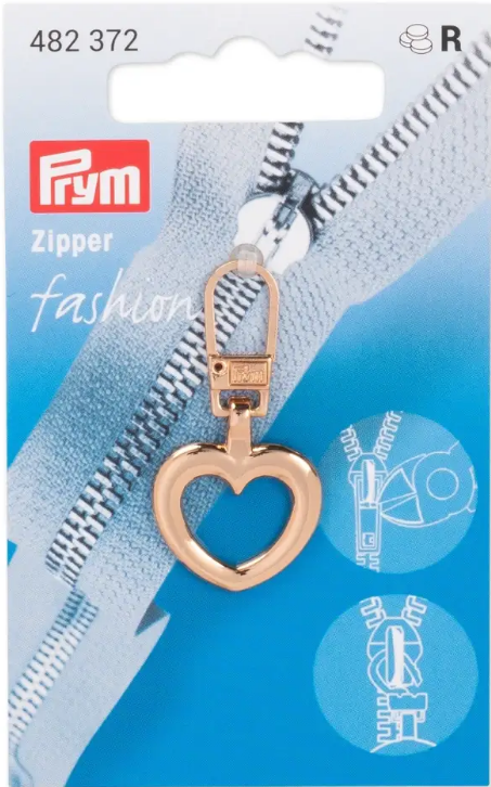 Fashion-Zipper Herz goldfarbig