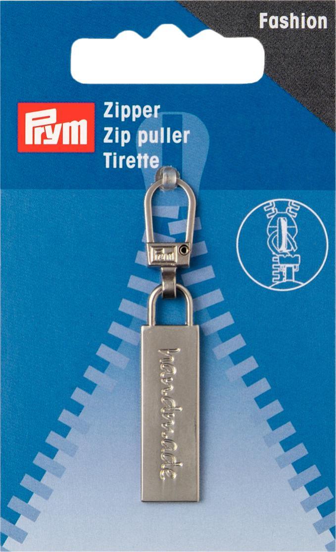Fashion-Zipper handmade silberfarbig