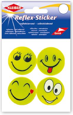 Reflex-Sticker Funny Faces, gelb