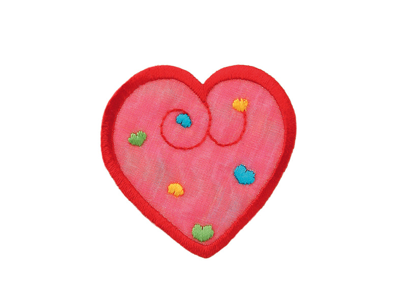 Applikationen - Kids and Hits - aufbügelbar Herz, schimmernd ca. 4,0x5,0 cm rot