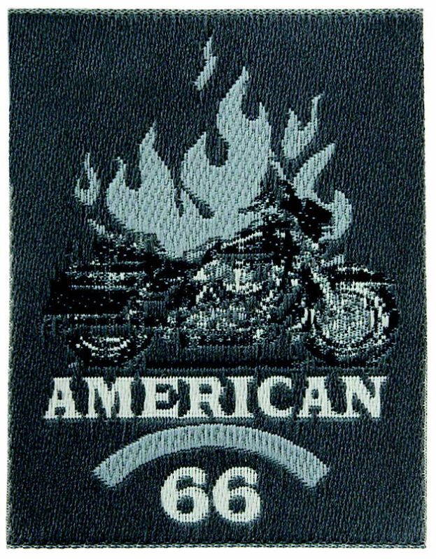 Applikationen - Teens and Jeans - aufbügelbar American 66 ca. 5,0x6,5 cm farbig