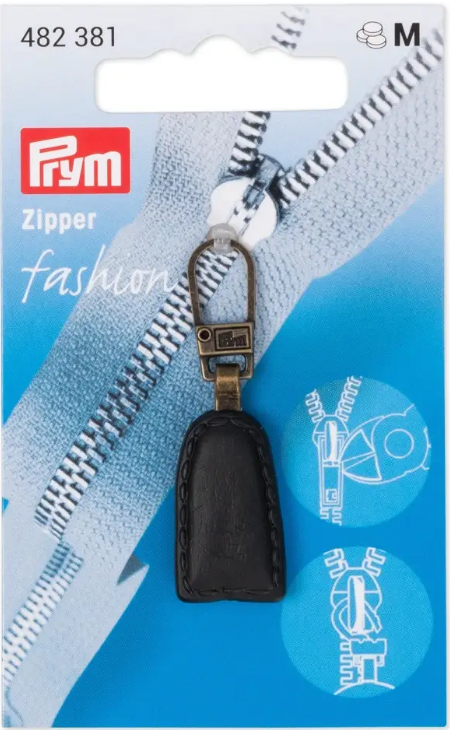 Fashion-Zipper Lederlook schwarz