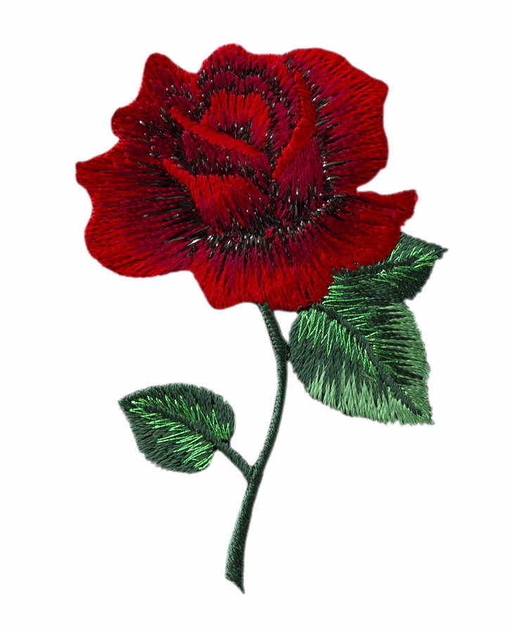 Applikationen - Fashion and Home - aufbügelbar Rose ca. 4,0x6,0 cm rot