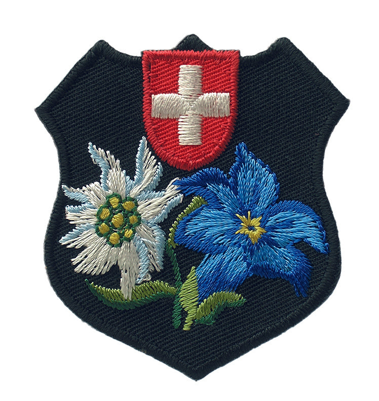 Applikationen - Trachtenmotive - aufbügelbar Schweizer Wappen ca. 4,5x6,0 cm farbig