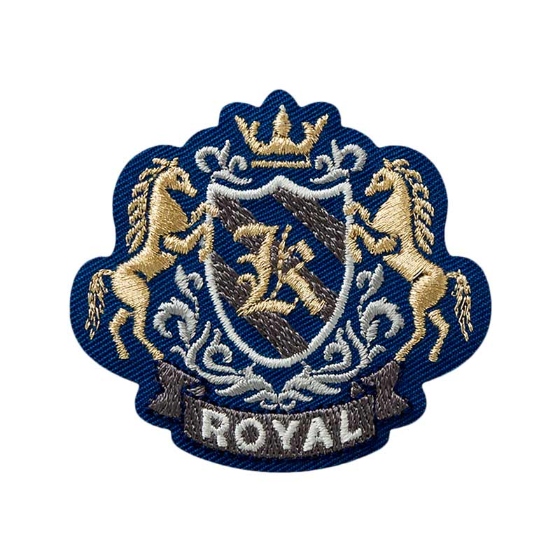 Applikation Wappen Royal Blau/Gold