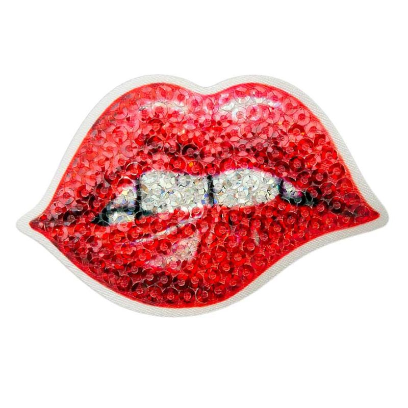 Applikationen - Fashion and Home - aufbügelbar Red Lips, Glitzer Pailletten