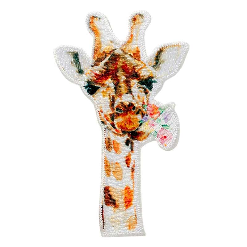 Applikation Giraffe mit Blumen