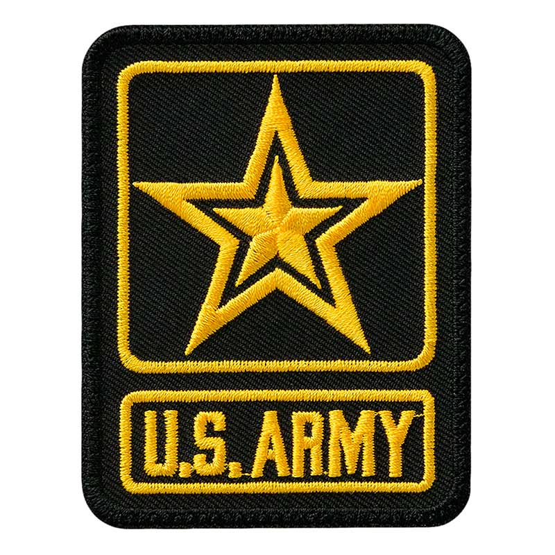 Applikation US Army mit Stern, Schwarz/Gold