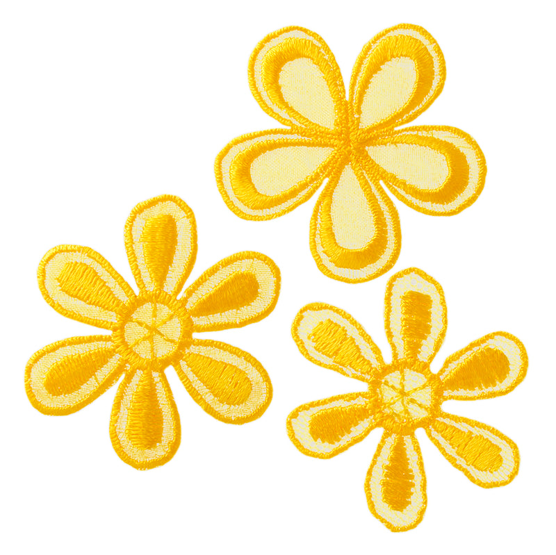 Applikationen - Kids and Hits - aufbügelbar Blüten gelb 3 Stück