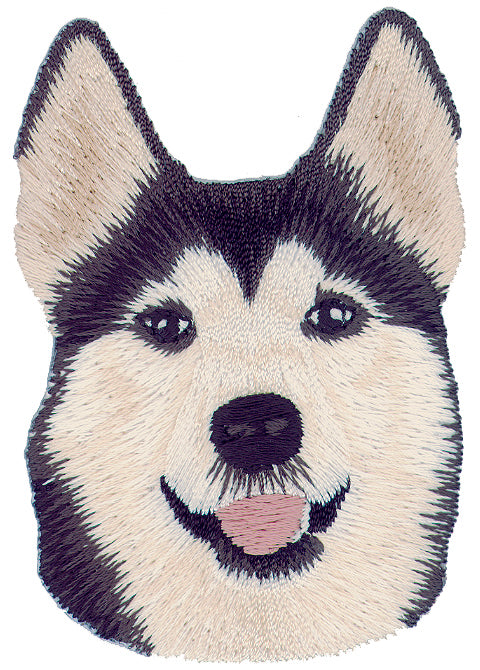 Applikationen - Tiermotive - aufbügelbar Huskie-Schlittenhund ca. 5,0x6,0 cm farbig