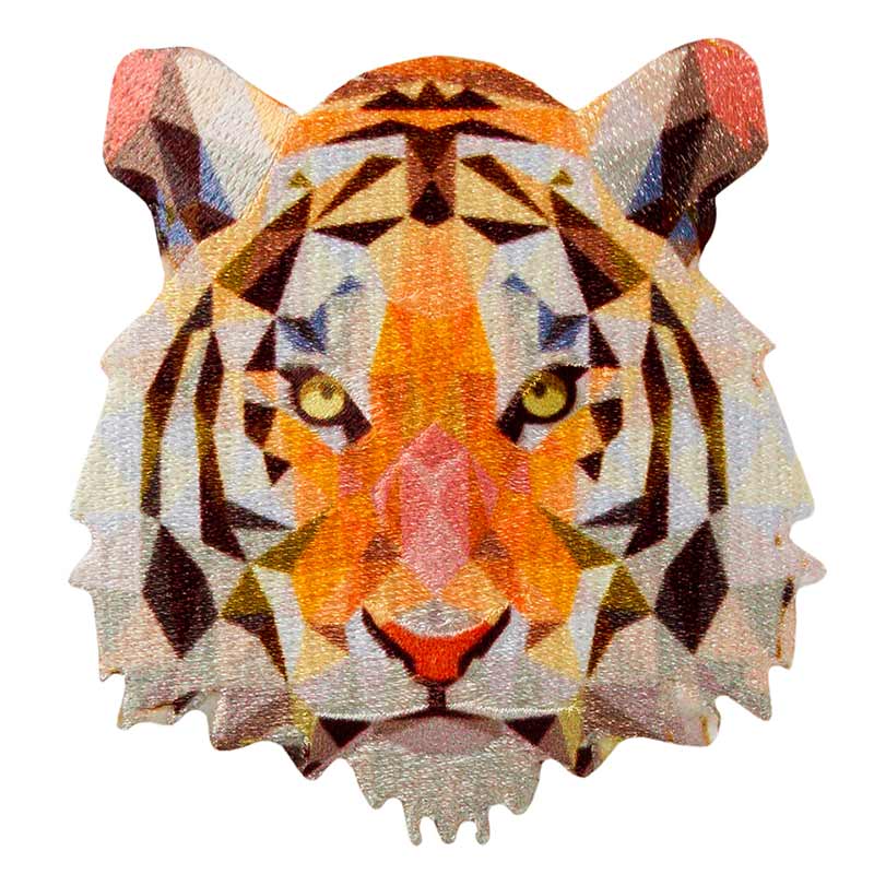 Applikationen - Tiermotive - aufbügelbar Tigerkopf farbig