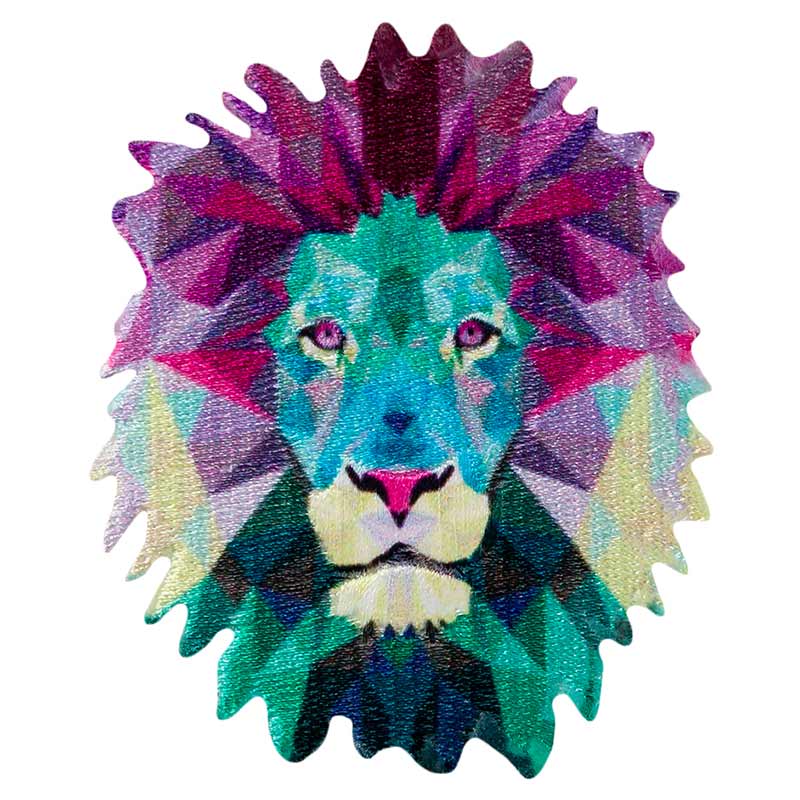 Applikationen - Tiermotive - aufbügelbar Löwenkopf farbig