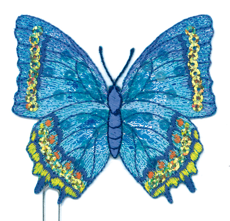 Applikationen - Fashion and Home - aufbügelbar Schmetterling ca. 6,0x8,0 cm blau