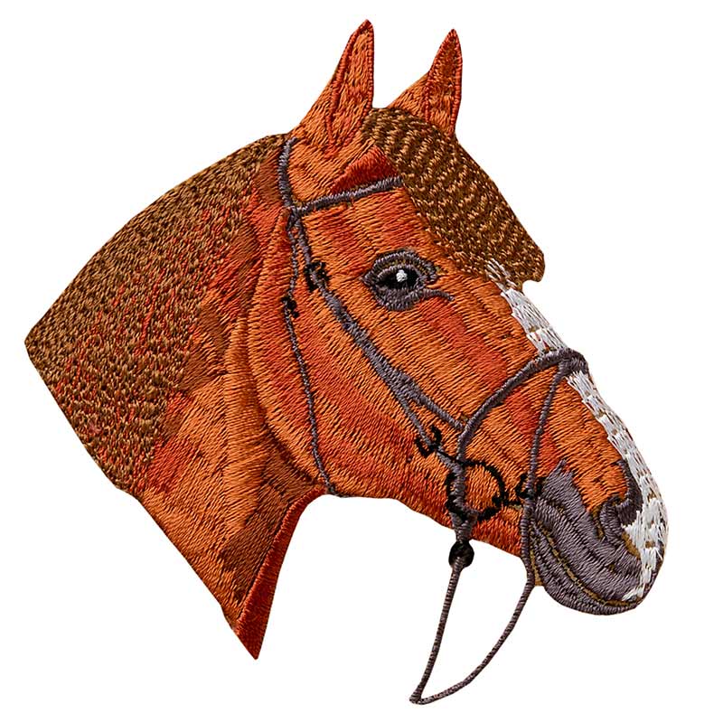 Applikationen - Tiermotive - aufbügelbar Pferdekopf farbig