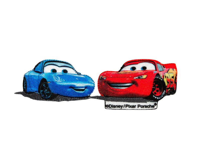 Applikationen - Kids and Hits - aufbügelbar Cars © 2 Rennwagen ca. 2,0x9,0 cm blau/rot