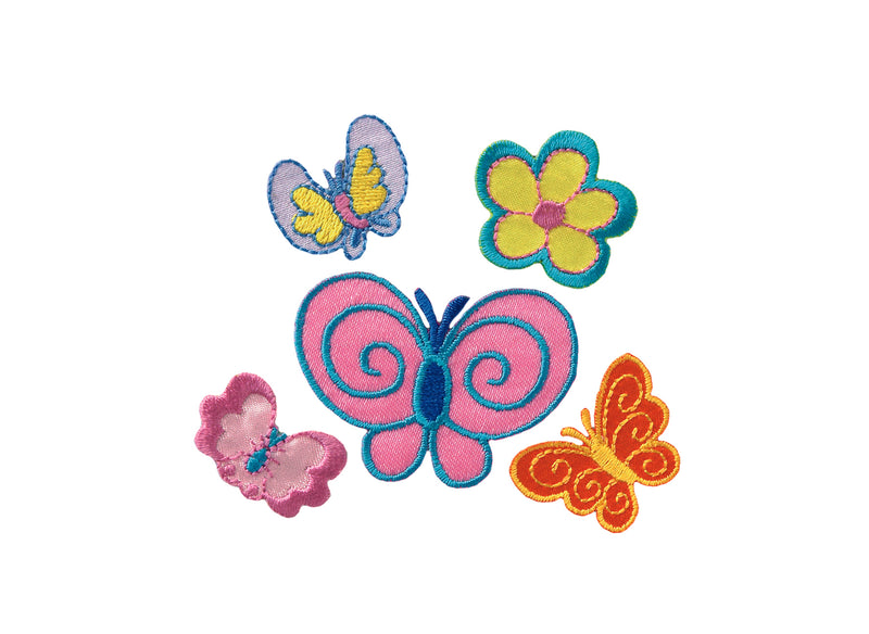 Applikationen - Kids and Hits - aufbügelbar Create  Schmetterlinge  ca. 3,0x3,0 cm farbig 5 Stück
