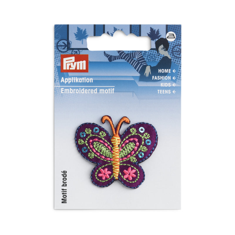 Applikationen - Kids and Hits - aufbügelbar Schmetterling violett/bunt