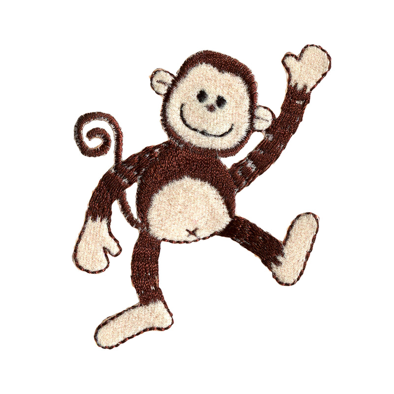 Applikation Tanzender Affe beige/braun