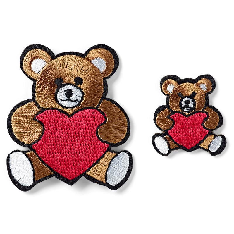 Applikationen - Kids and Hits - aufbügelbar Teddy mit Herz klein & groß ca. 3,5x4,0 cm farbig