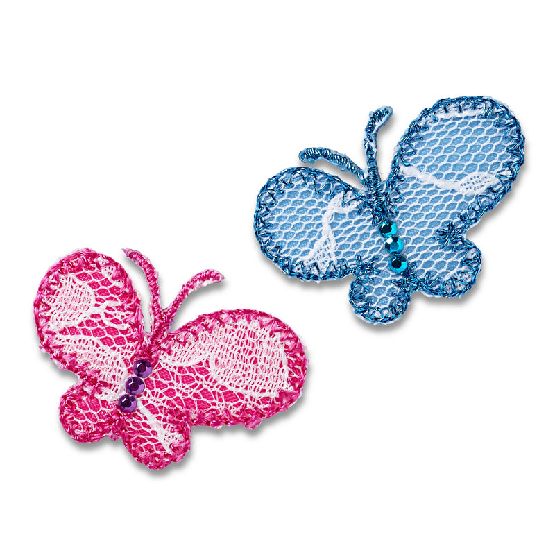 Applikationen - Kids and Hits - aufbügelbar Schmetterling klein pink blau ca. 1,0x3,0 cm farbig