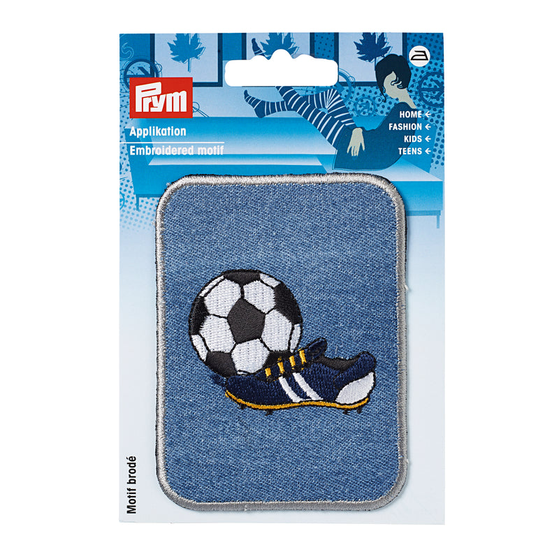 Applikationen - Kids and Hits - aufbügelbar Patch rechteckig Fußball ca. 7,0x9,5 cm farbig