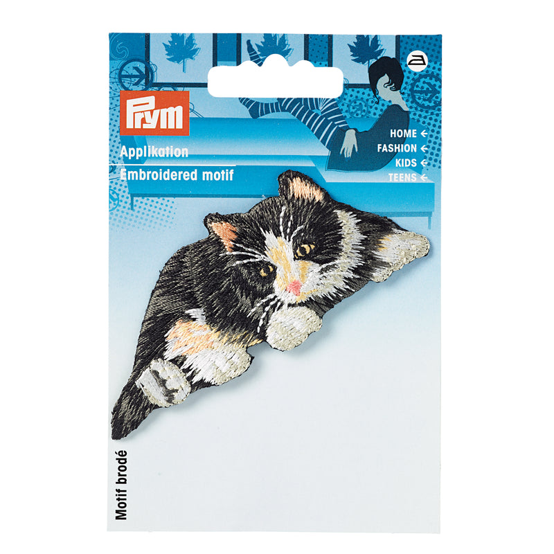 Applikationen - Tiermotive - aufbügelbar Katze ca. 3,5x9,0 cm farbig