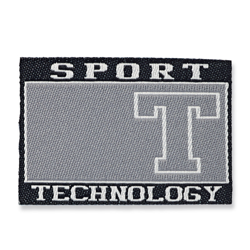 Applikationen - Teens and Jeans - aufbügelbar Label Sport ca. 3,0x4,5 cm grau/schwarz