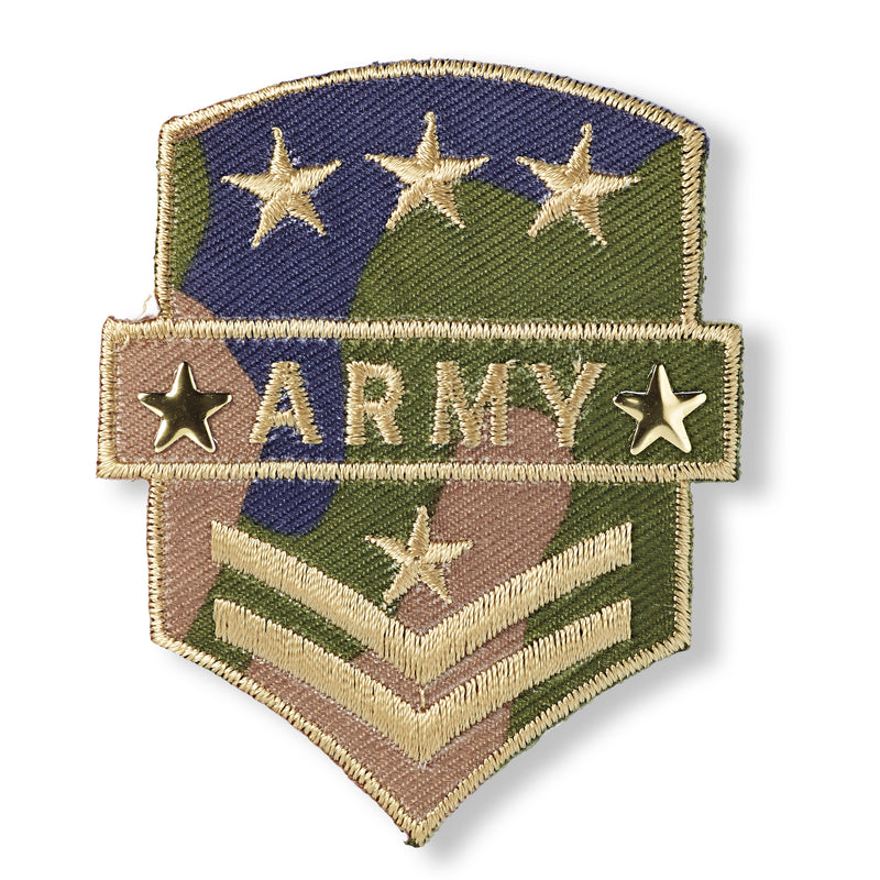 Applikationen - Fashion and Home - aufbügelbar Military Army Wappen ca. 5,0x7,0 cm kaki