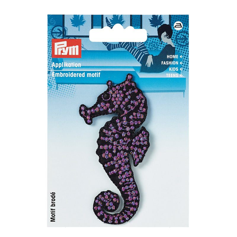 Applikationen - Tiermotive - aufbügelbar Seepferdchen violett