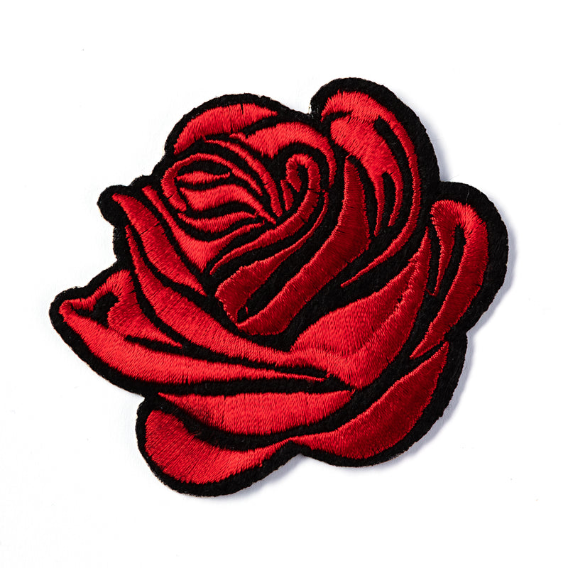 Applikationen - Fashion and Home - aufbügelbar Rose rot/schwarz