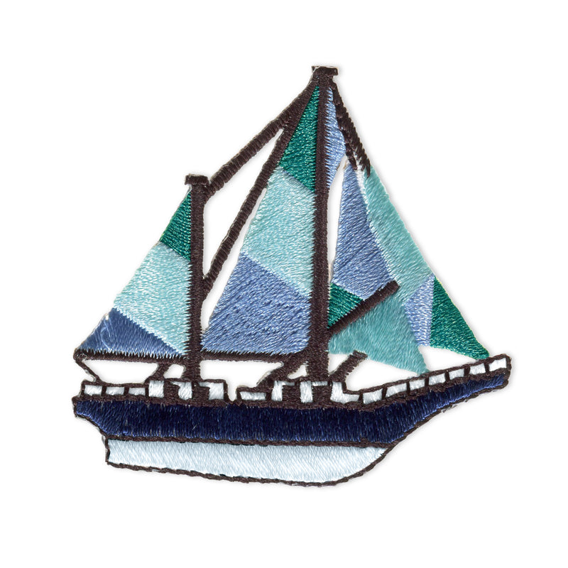 Applikationen - Fashion and Home - aufbügelbar Segelschiff blau