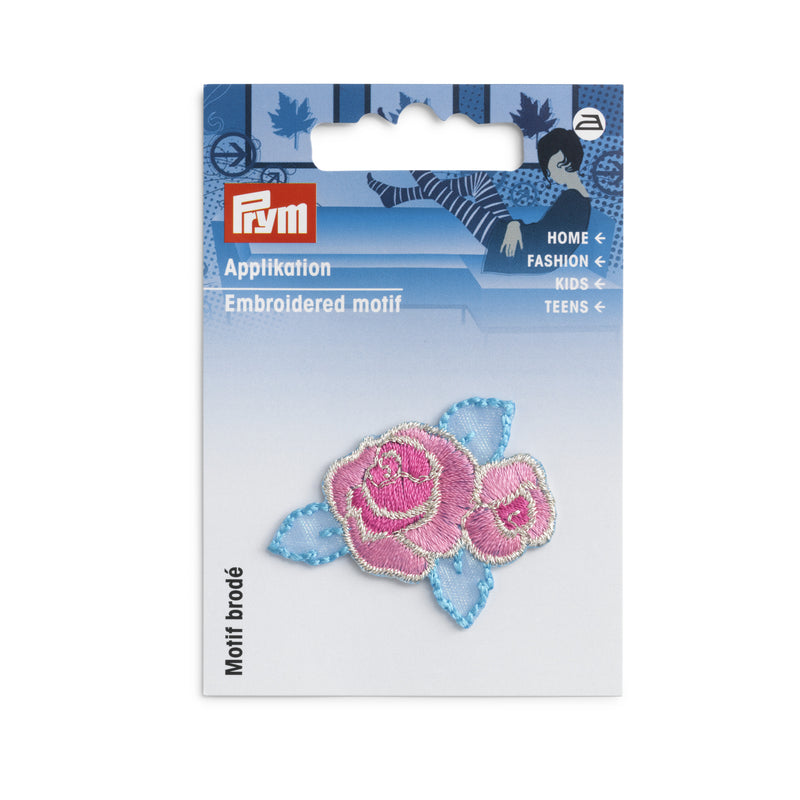 Applikationen - Kids and Hits - aufbügelbar Blume pink/blau