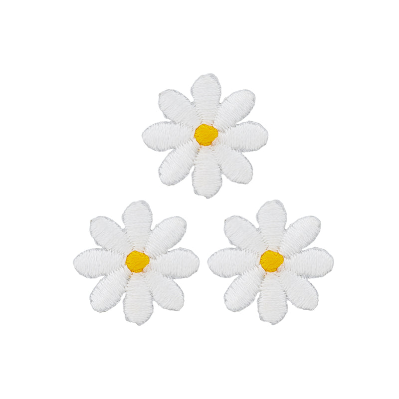 Applikation Blumen klein weiß