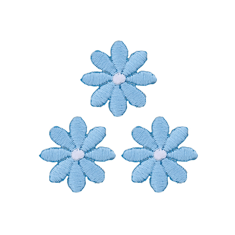 Applikation Blumen klein h-blau