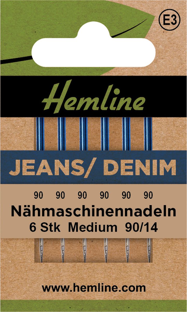 Nähmaschinennadeln Jeans/Denim Medium 90/14 6 Stück