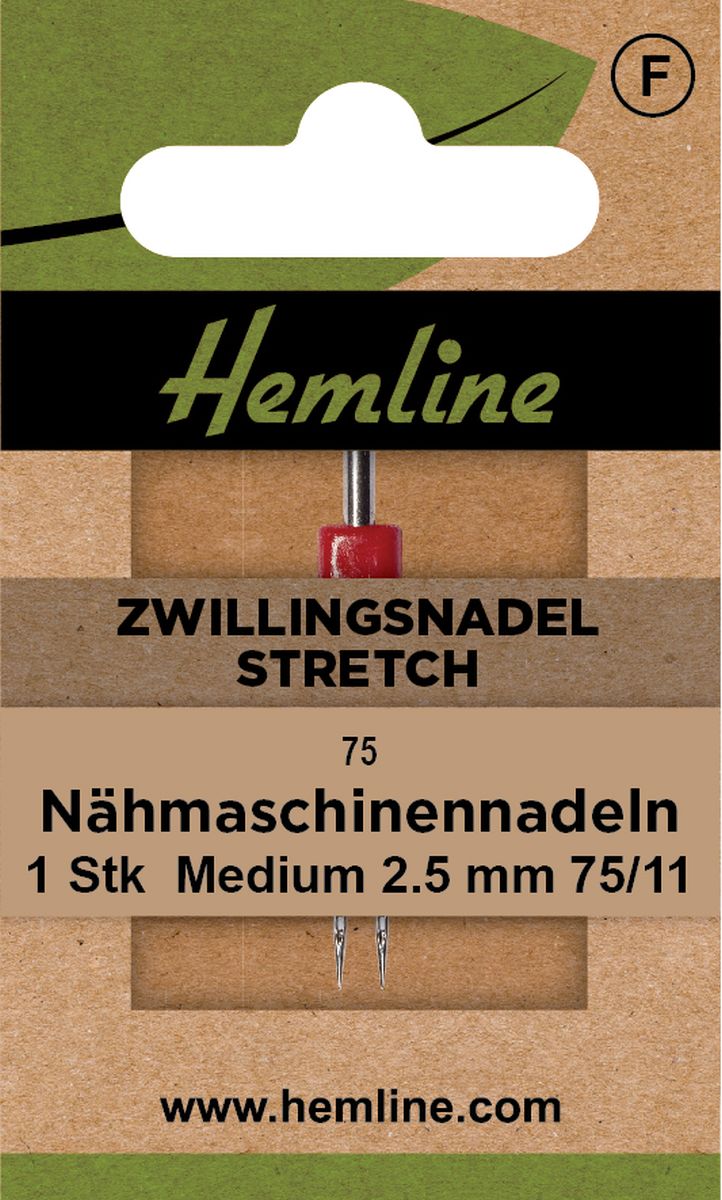 Nähmaschinennadeln Zwillingsnadel Stretch Medium 2.5 75/11