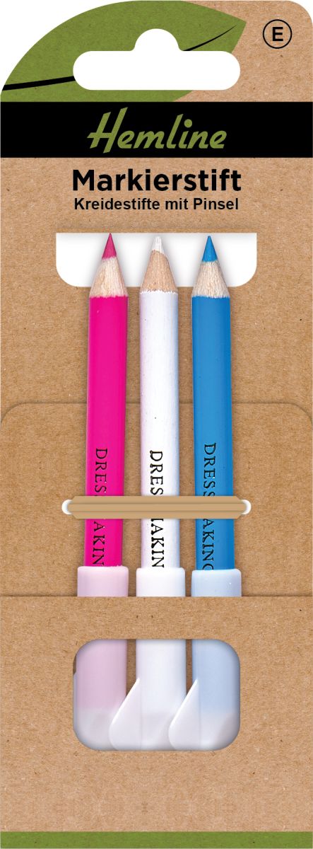 Markierstift pink, weiß, blau 3 Stück mit Pinsel