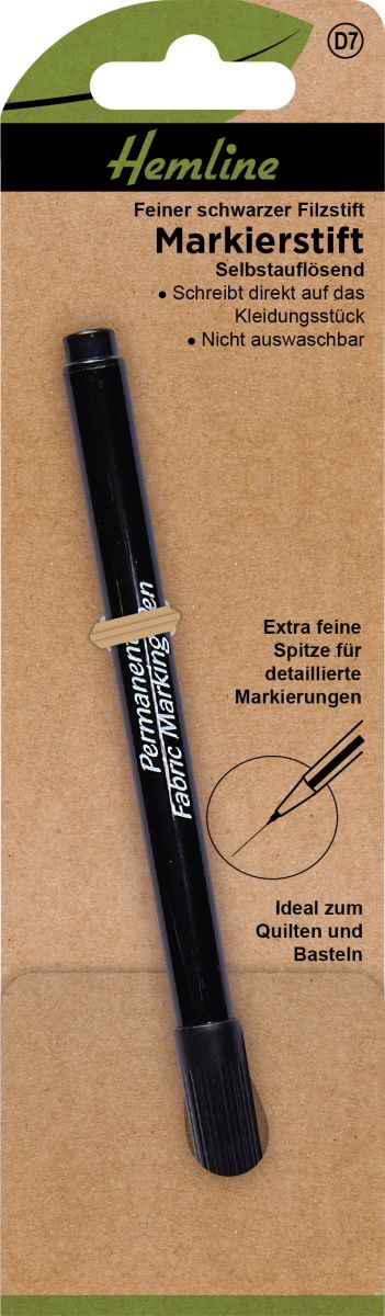 Markierstift selbstauflösender, feiner, schwarzer Filzstift
