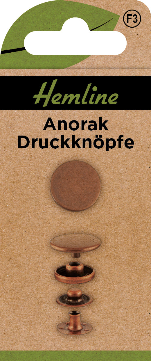 Anorak Druckknöpfe Bronze 10 Stück