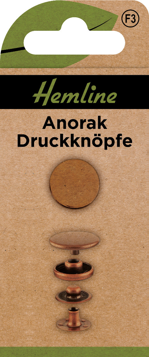 Anorak Druckknöpfe Gold 10 Stück