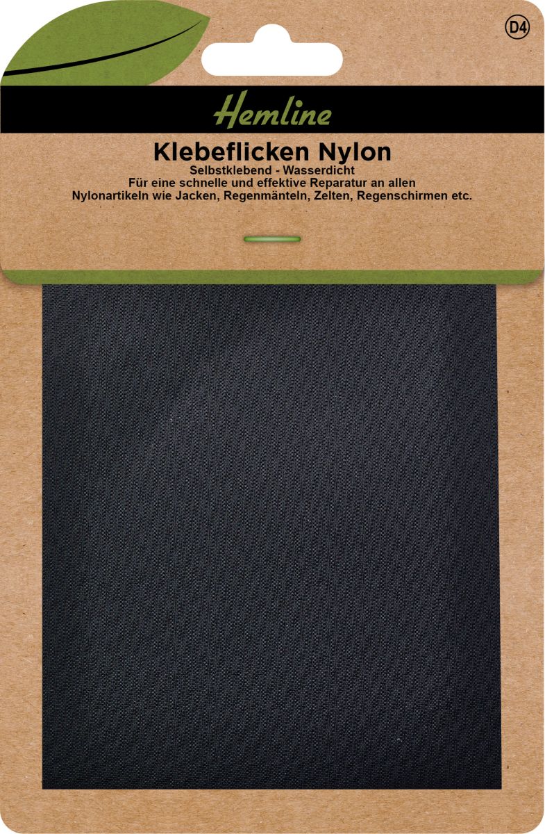 Klebeflicken Nylon 10x20 cm schwarz