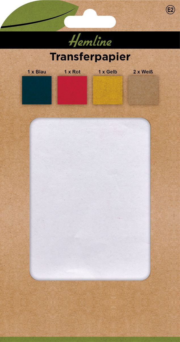 Transferpapier blau, rot, gelb, weiß 5 St