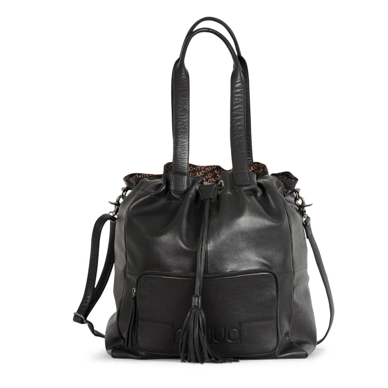 muud Libby Projekttasche aus hochwertigem Echtleder/Shopper Black