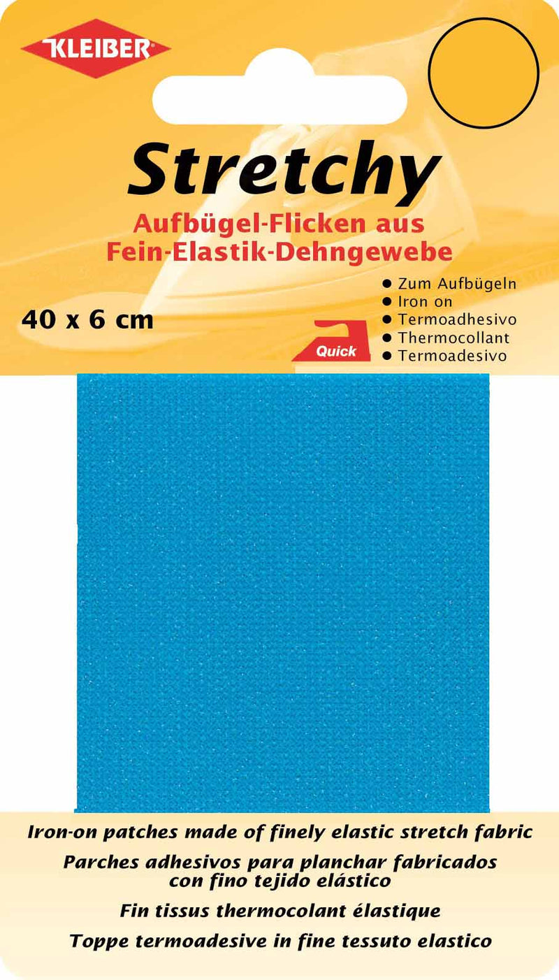 Stretchy Aufbügel-Flicken ca. 40x6 cm 06 türkis