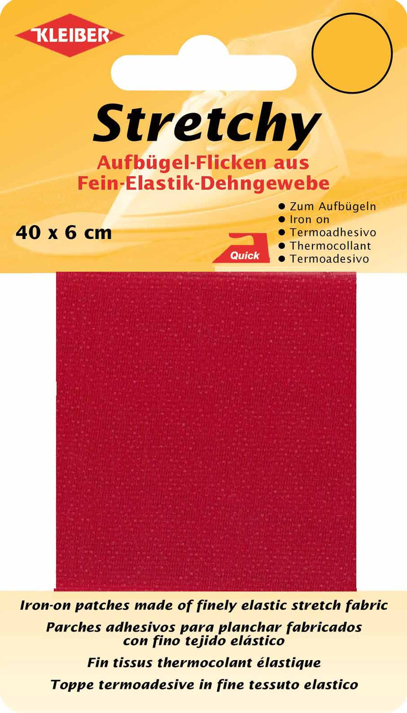 Stretchy Aufbügel-Flicken ca. 40x6 cm 10 rot